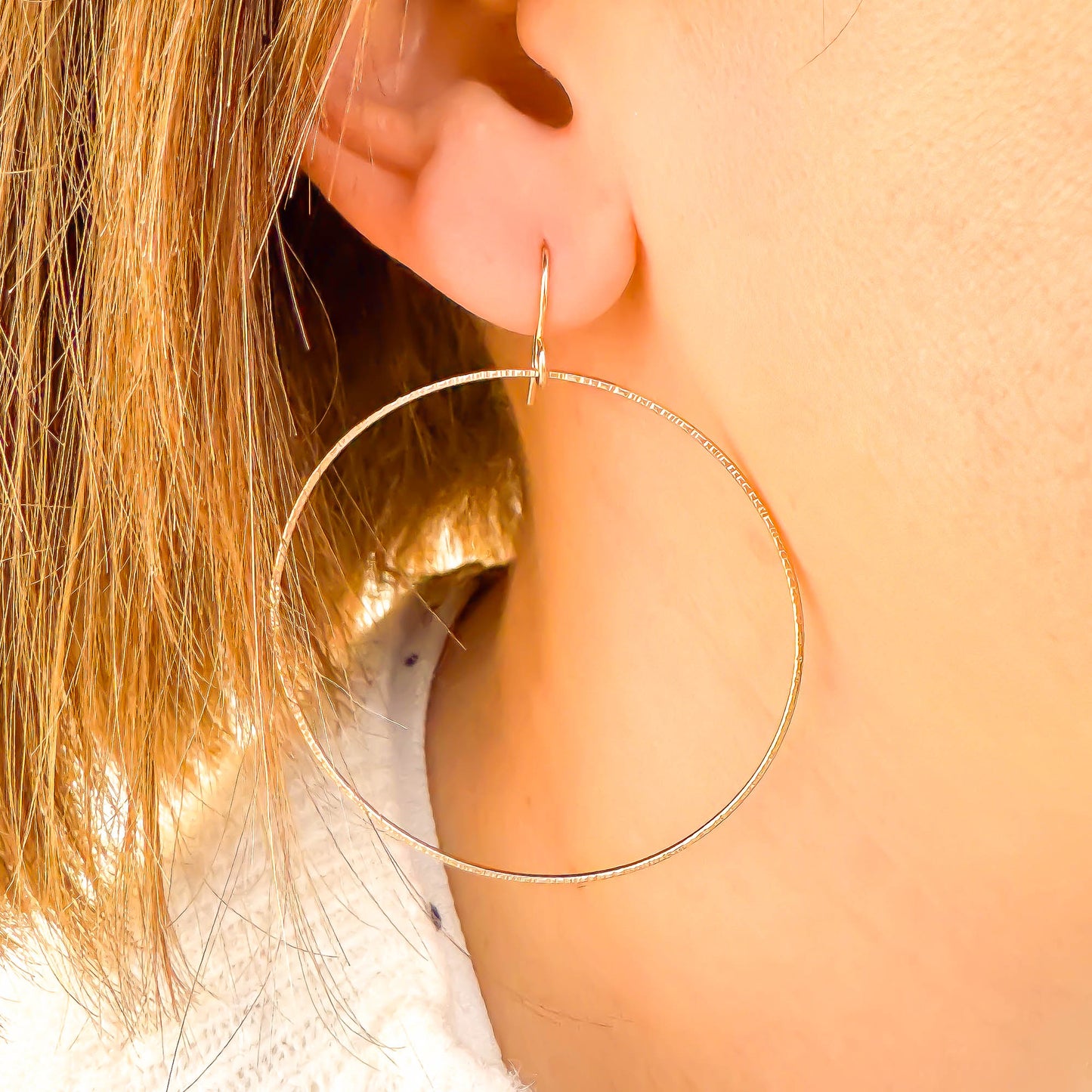 Big Forward Facing Hoops, 14K Gold Filled