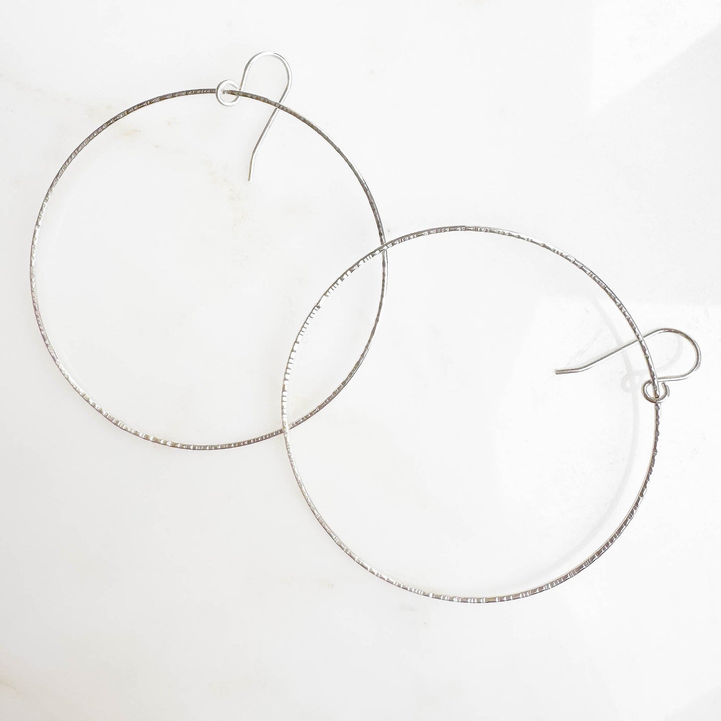 Big Forward Facing Hoop Earrings, 925 Sterling Silver