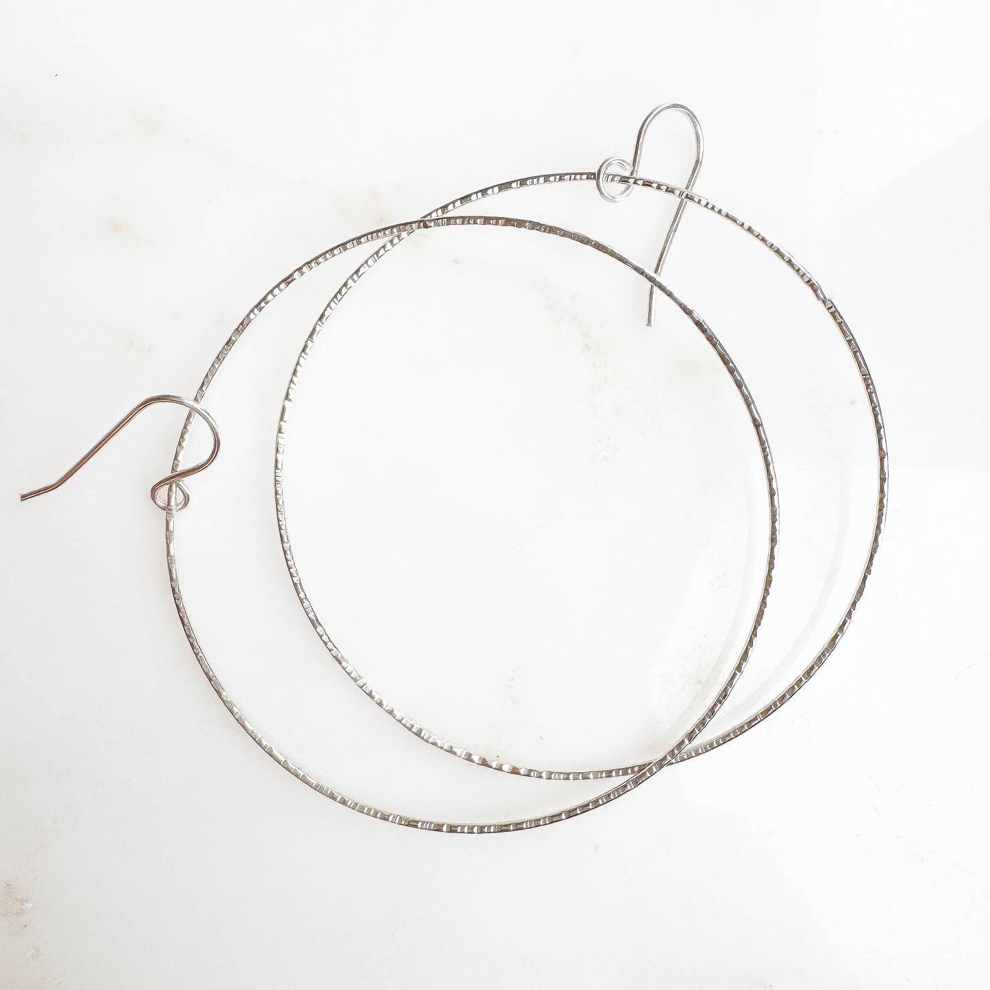 Big Forward Facing Hoop Earrings, 925 Sterling Silver