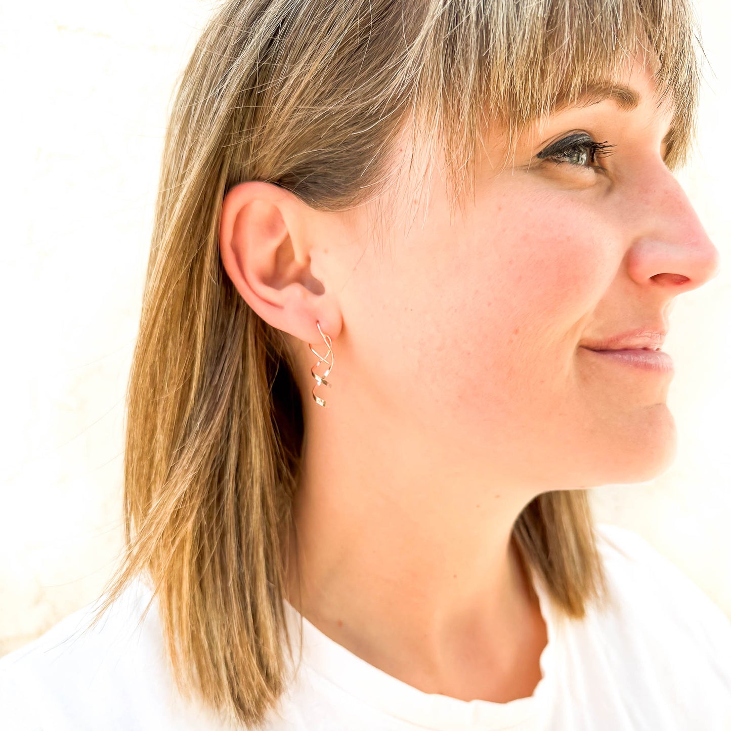 Rose Gold Double Spiral Threader Earrings