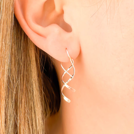 Silver Double Spiral Earrings