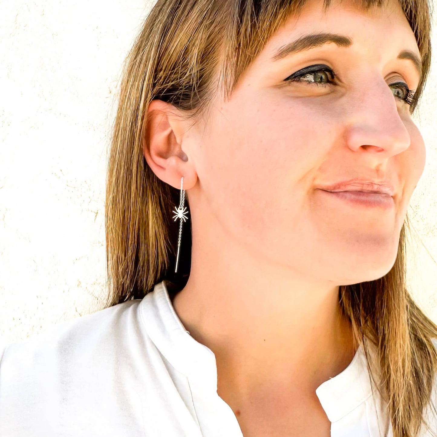 Spider Threader Earrings, Sterling Silver