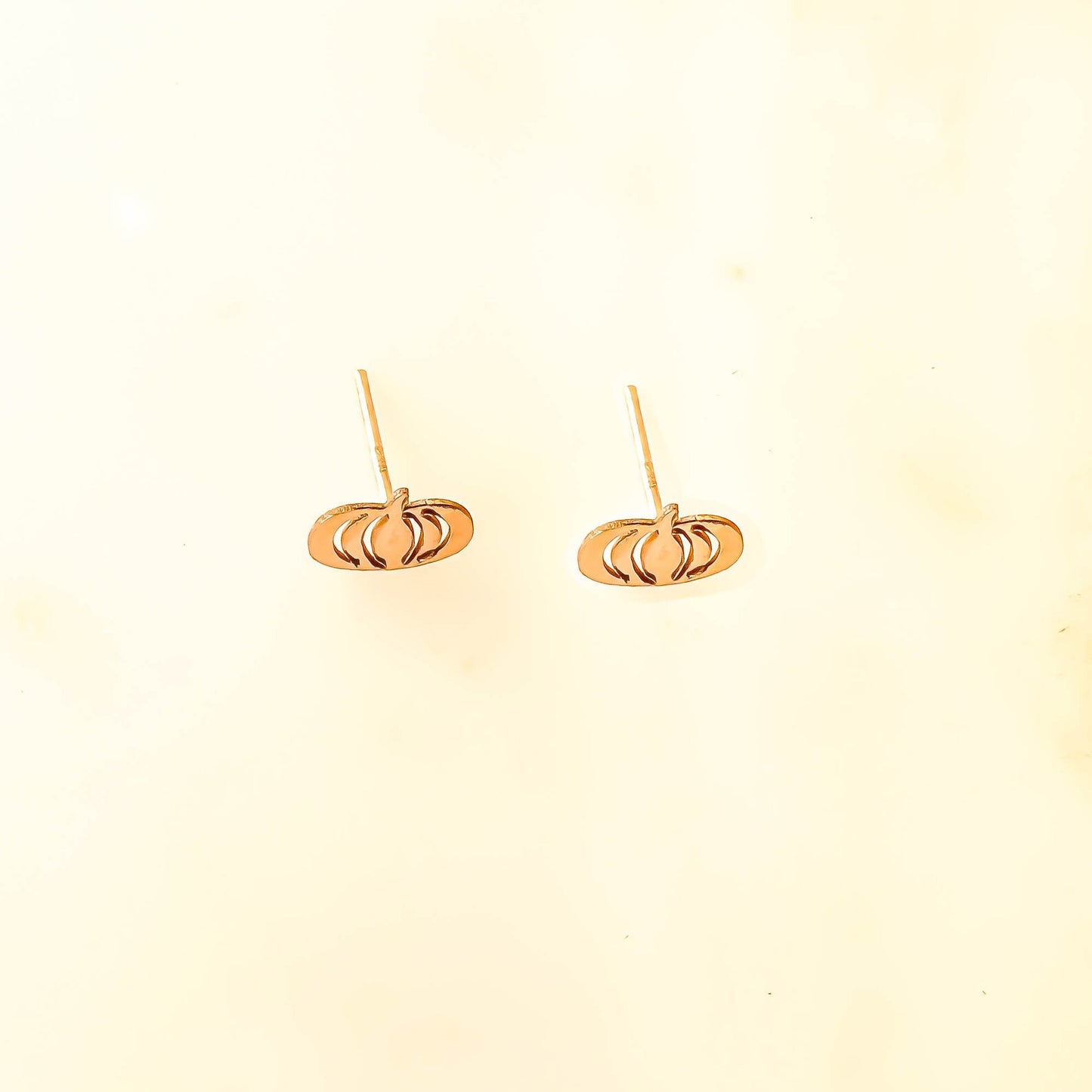 Pumpkin Stud Earrings, 14K Gold or Sterling Silver