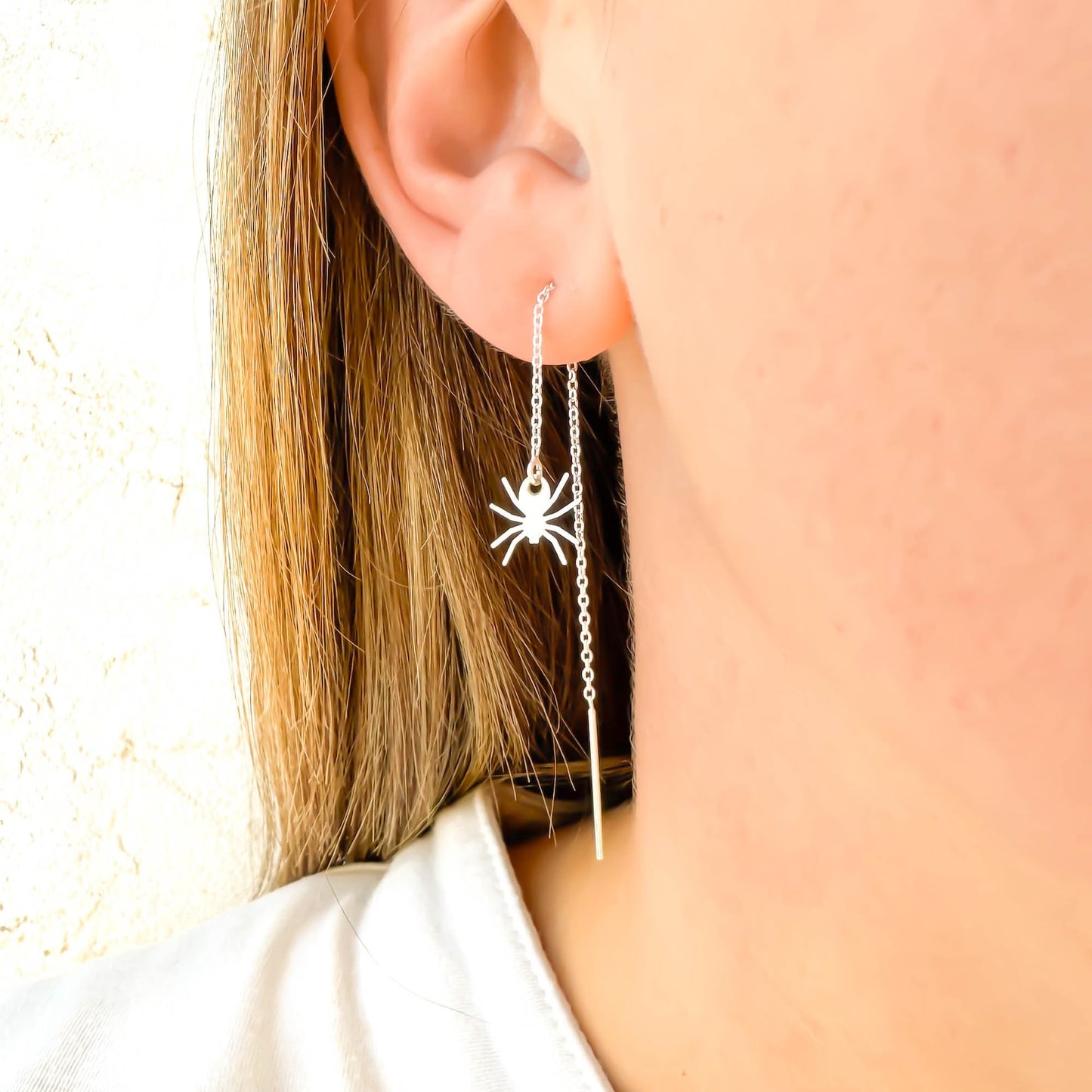 Spider Threader Earrings, Sterling Silver