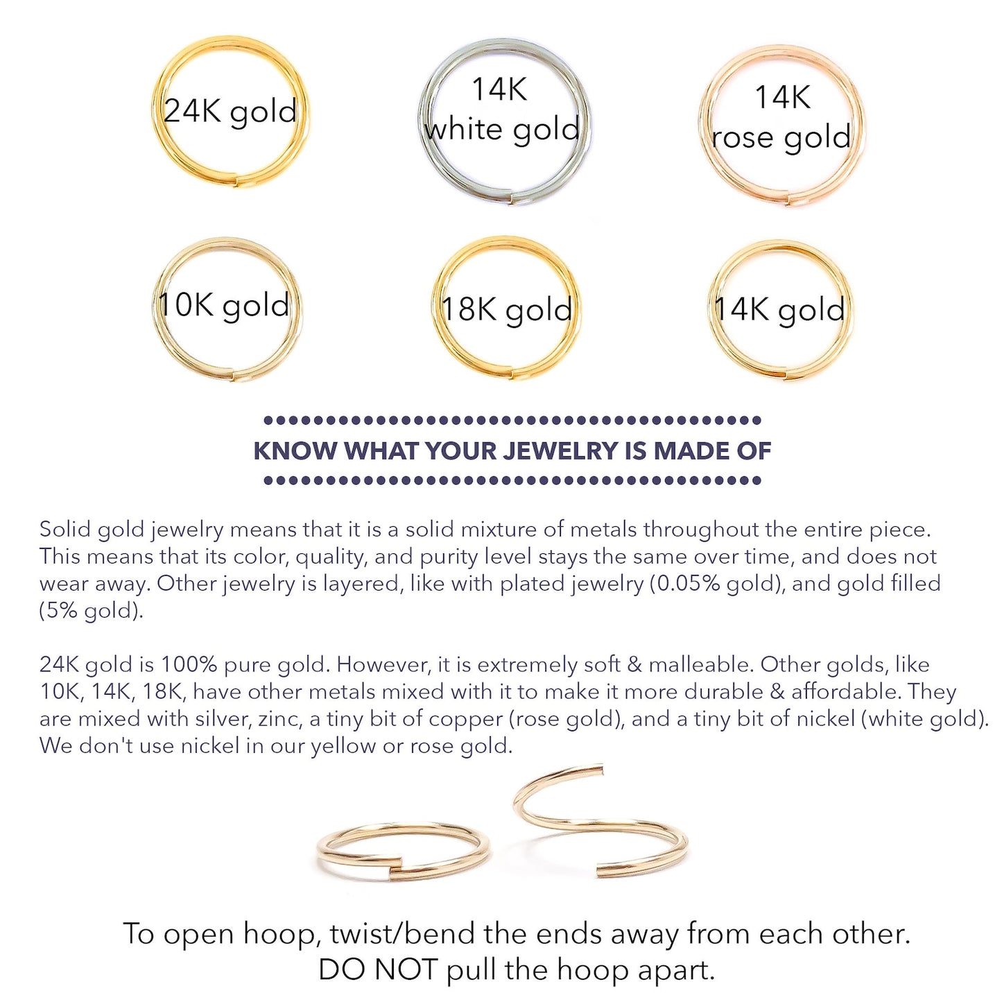 Solid 14K Gold Nose Ring Hoop