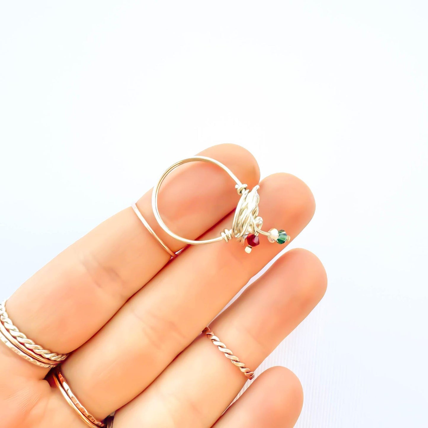 SIZE 6.75 Bead Swirl Ring, Sterling Silver