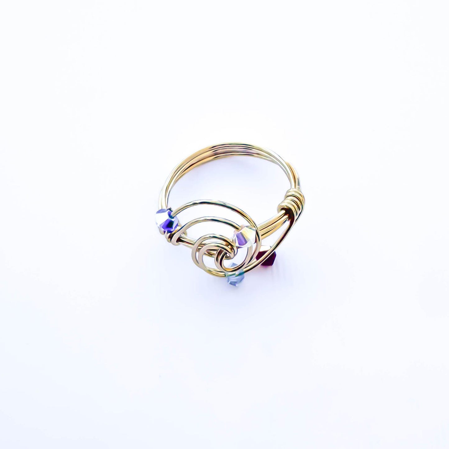 SIZE 4.5 Spinning Bead Swirl Ring, 14K Gold Filled