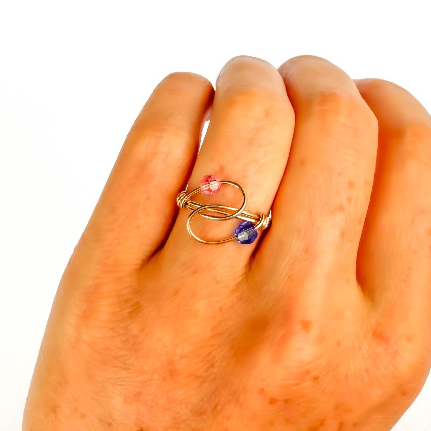SIZE 5.75 Bead Swirl Ring, 14K Gold Filled