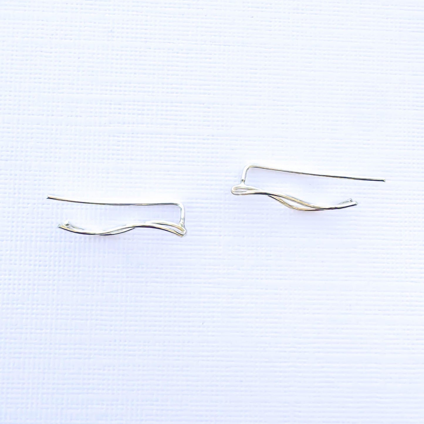 Wave Climbing Earrings, Sterling Silver