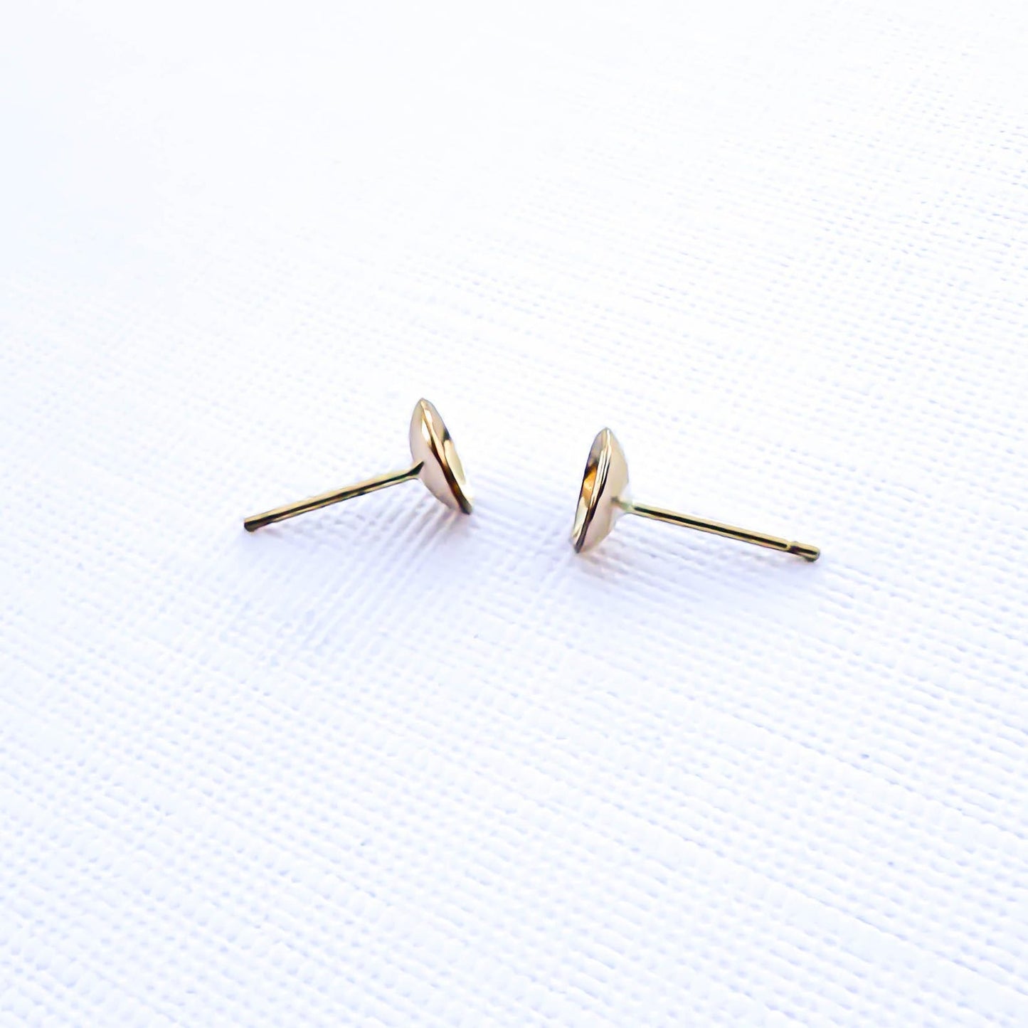 Cup Disc Stud Earrings, 14K Gold Filled