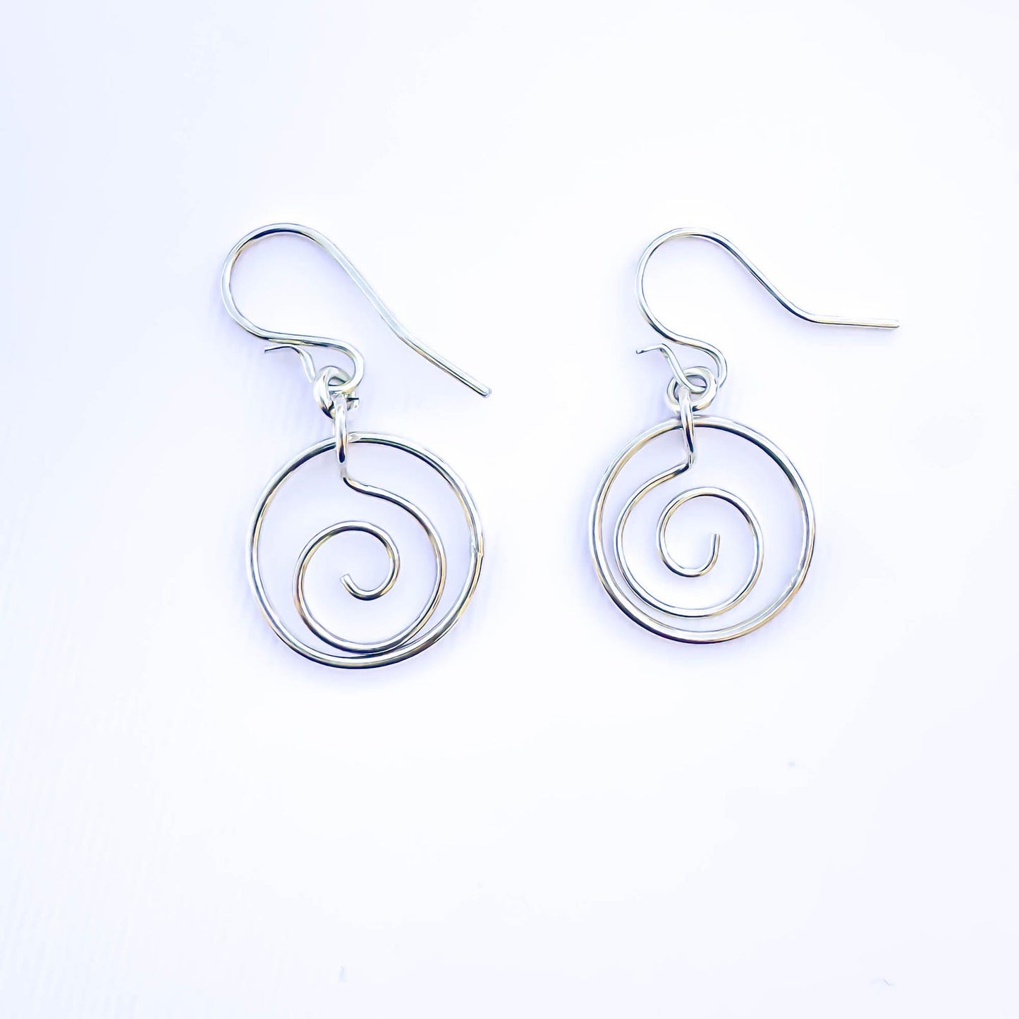 Spiral Circle Dangle & Drop Earrings, Sterling Silver