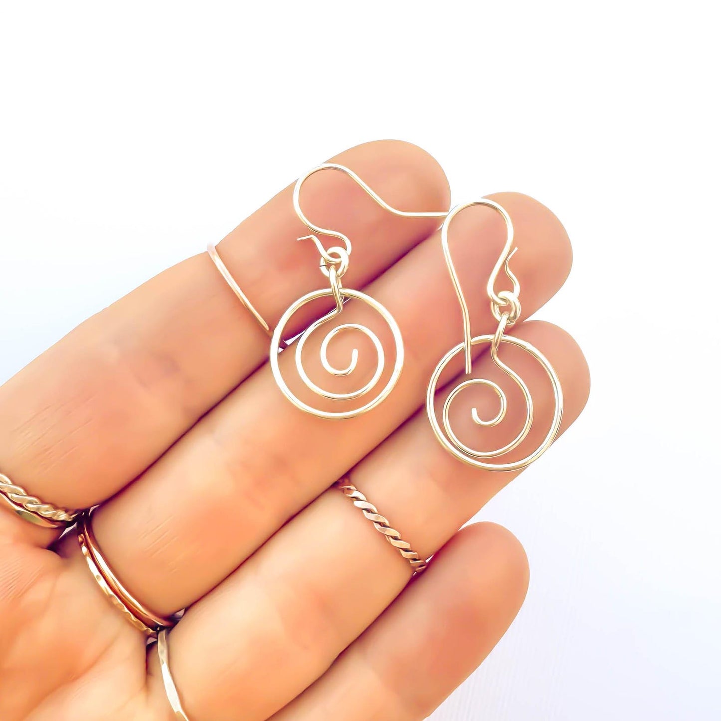 Spiral Circle Dangle & Drop Earrings, Sterling Silver