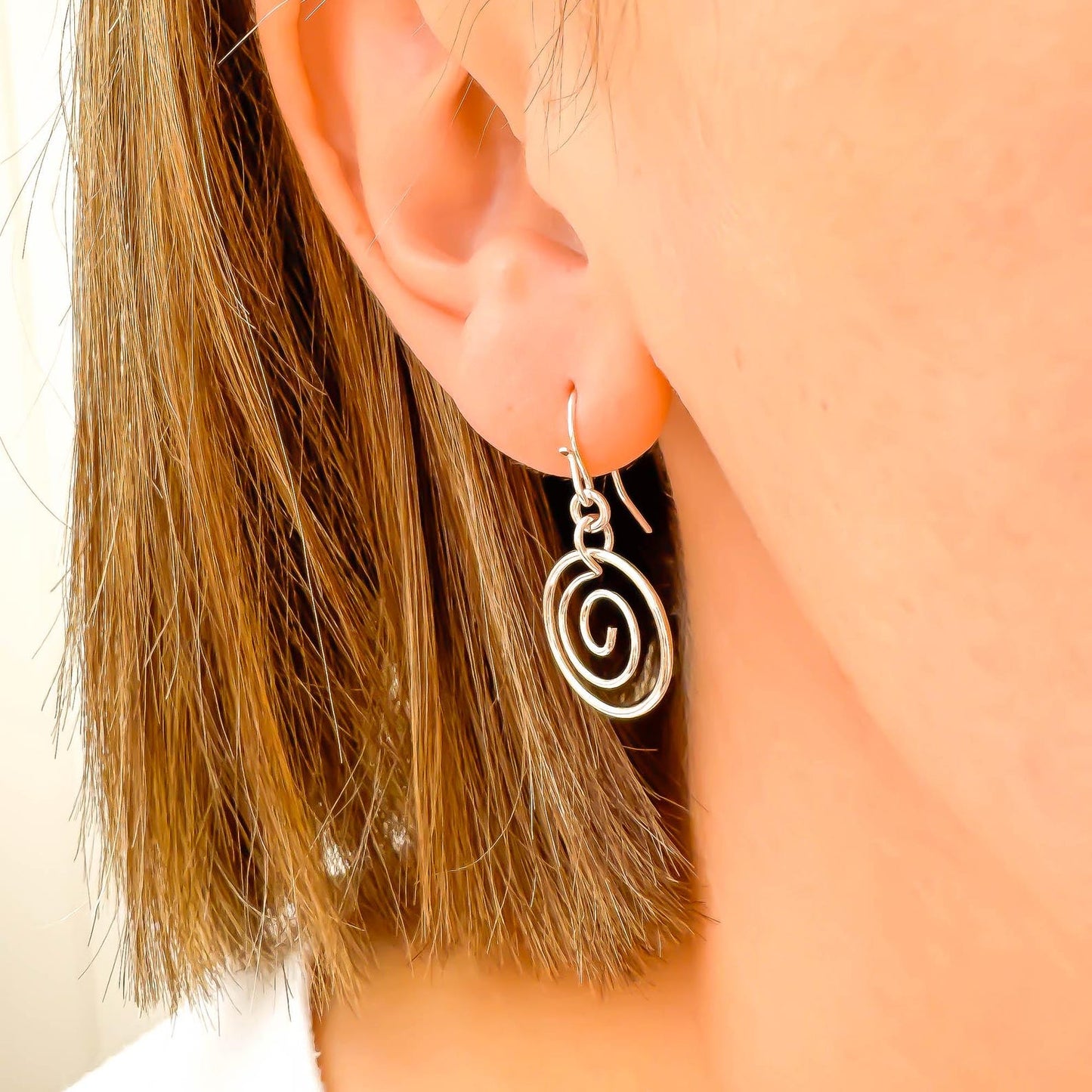 Spiral Circle Dangle & Drop Earrings, Sterling Silver