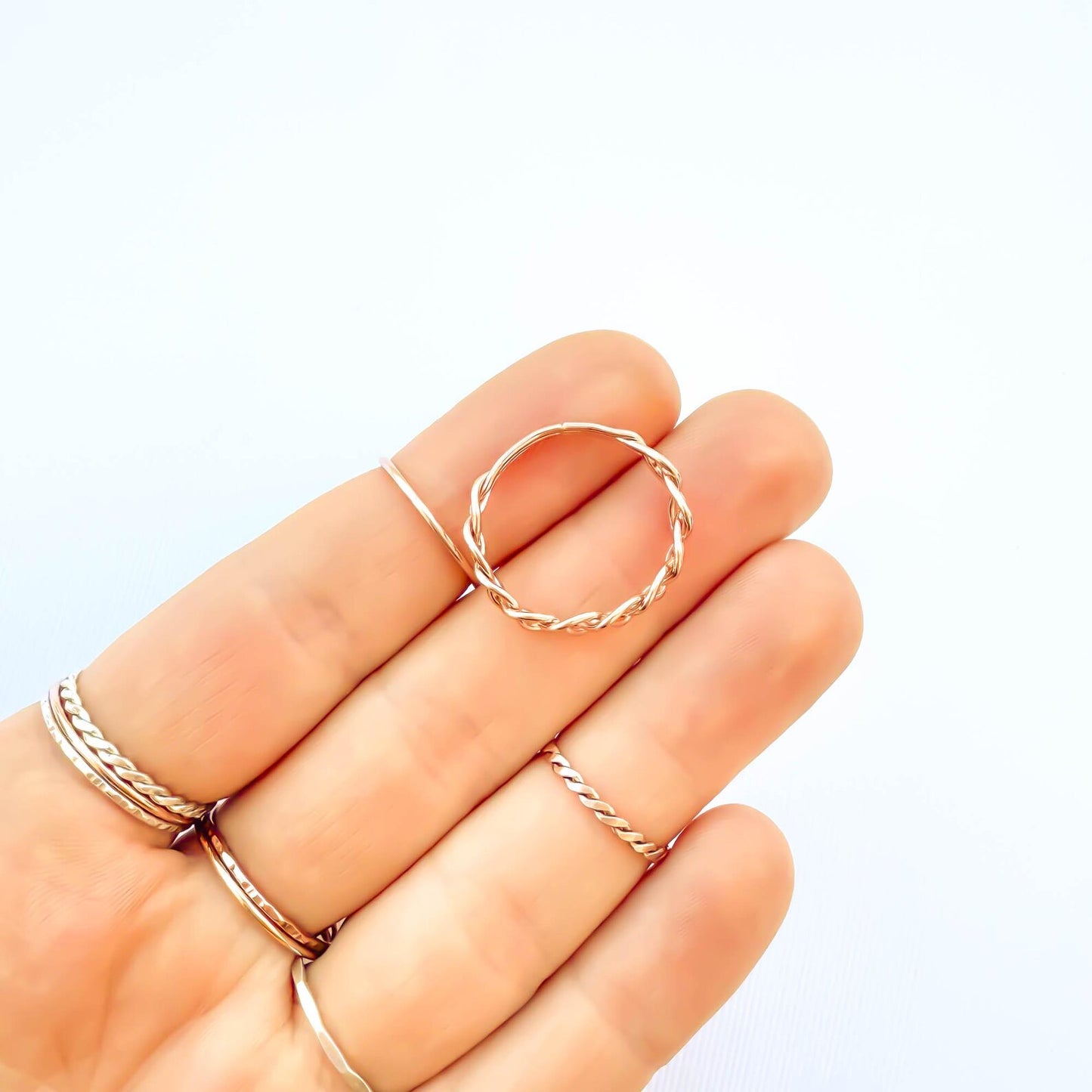 Braid Ring, 14K Rose Gold Filled