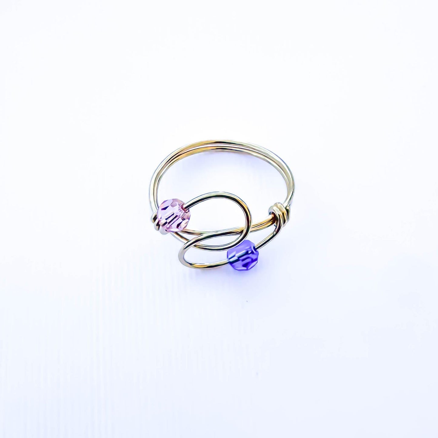 SIZE 5.75 Bead Swirl Ring, 14K Gold Filled