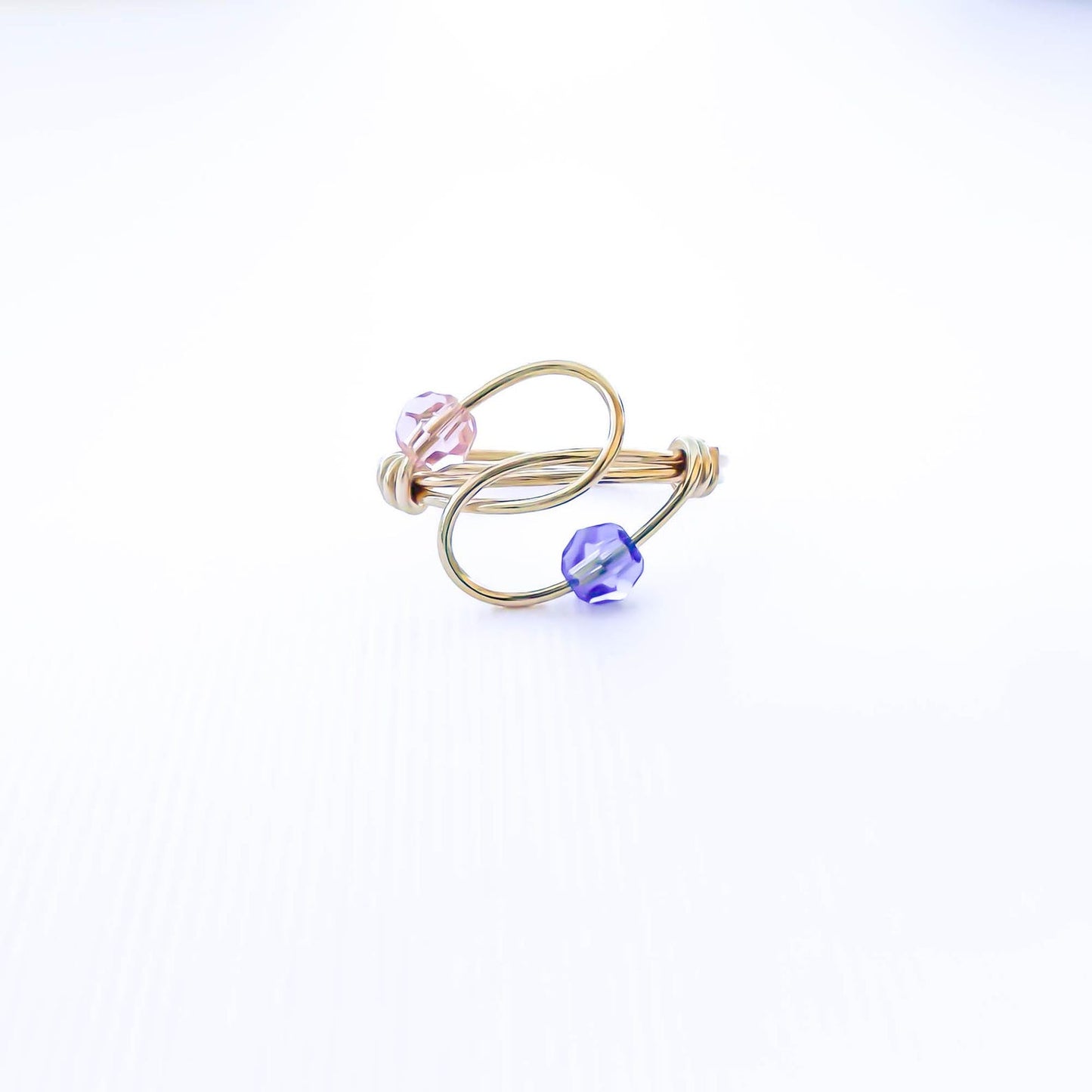 SIZE 5.75 Bead Swirl Ring, 14K Gold Filled