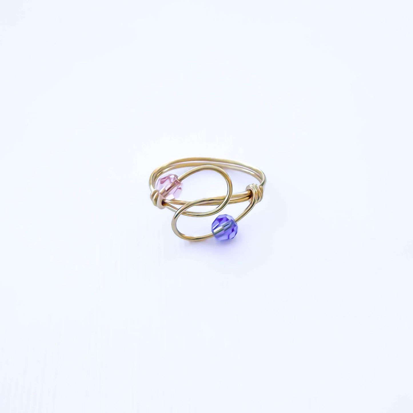 SIZE 5.75 Bead Swirl Ring, 14K Gold Filled