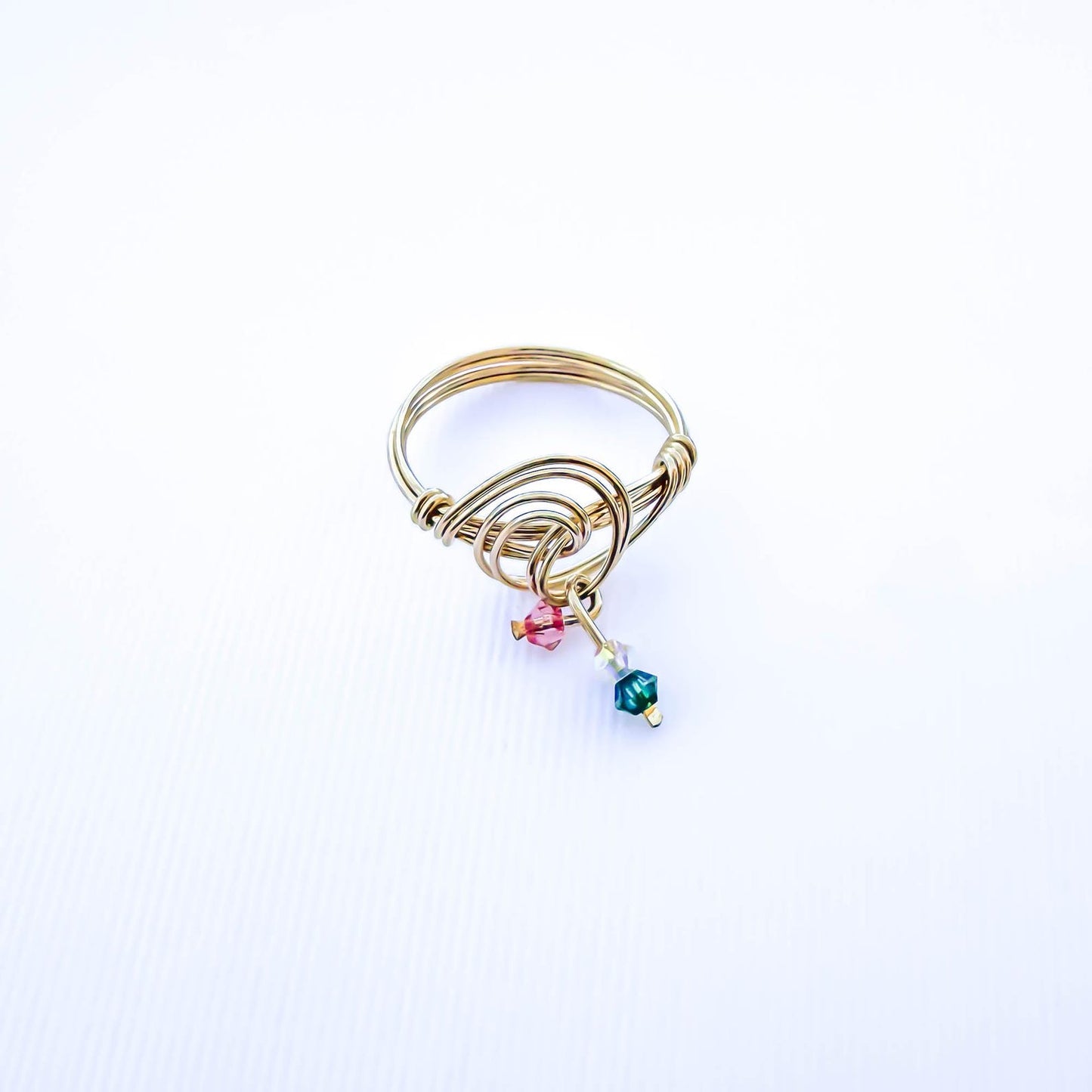 SIZE 6 Bead Swirl Ring, 14K Gold Filled