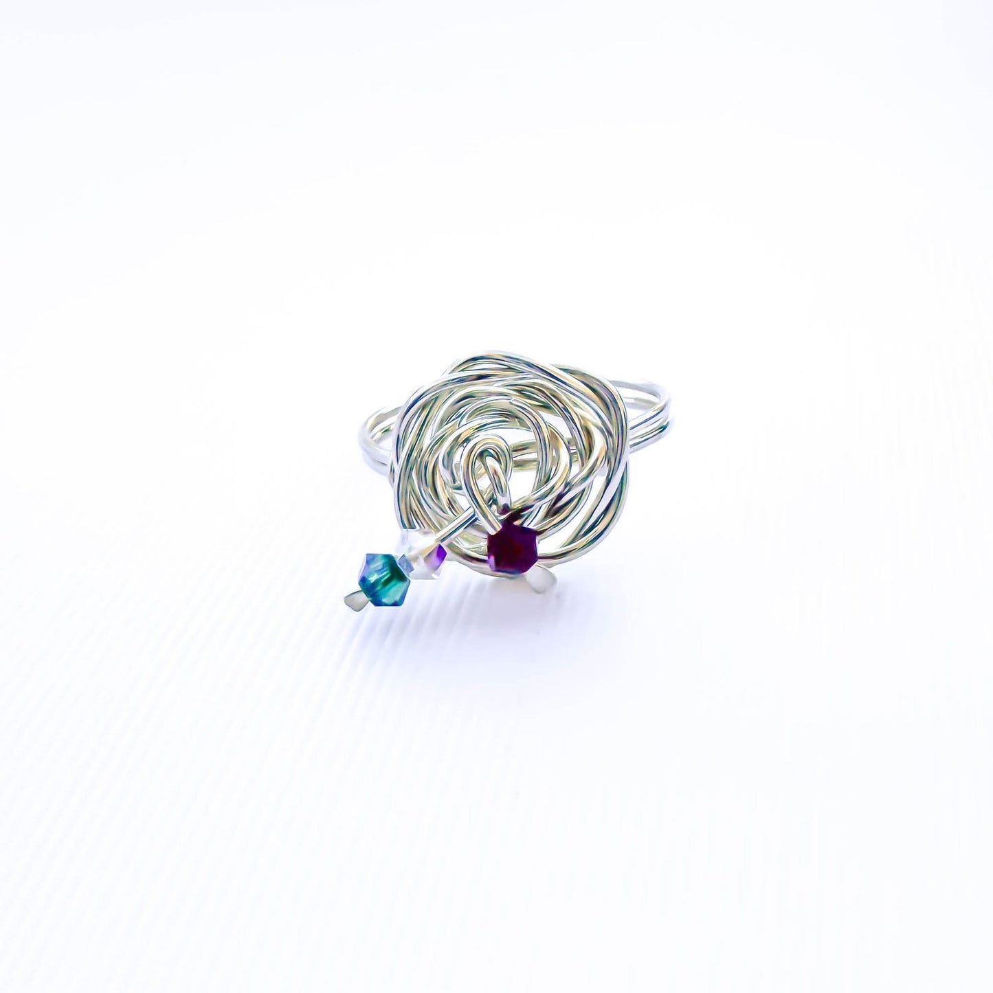 SIZE 6.75 Bead Swirl Ring, Sterling Silver