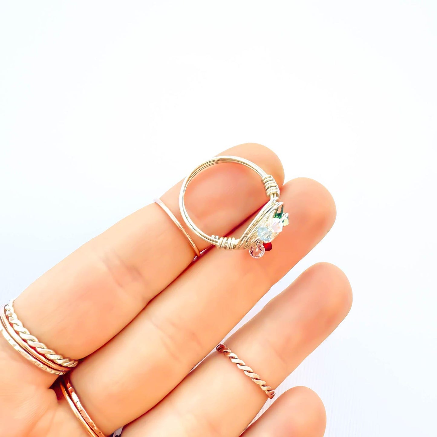 SIZE 5.75 Bead Swirl Ring, 925 Sterling Silver