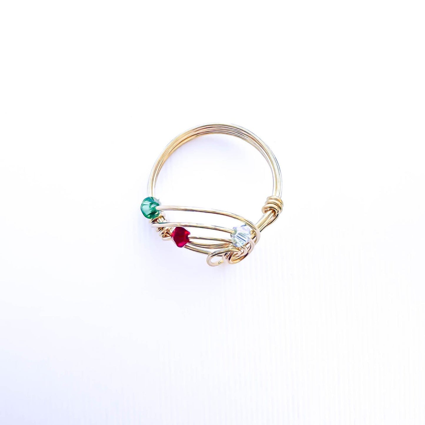 SIZE 6 Spinning Bead Swirl Ring, 14K Gold Filled
