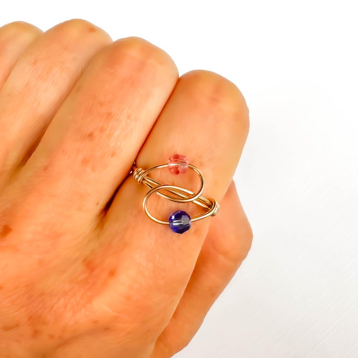 SIZE 5.75 Bead Swirl Ring, 14K Gold Filled