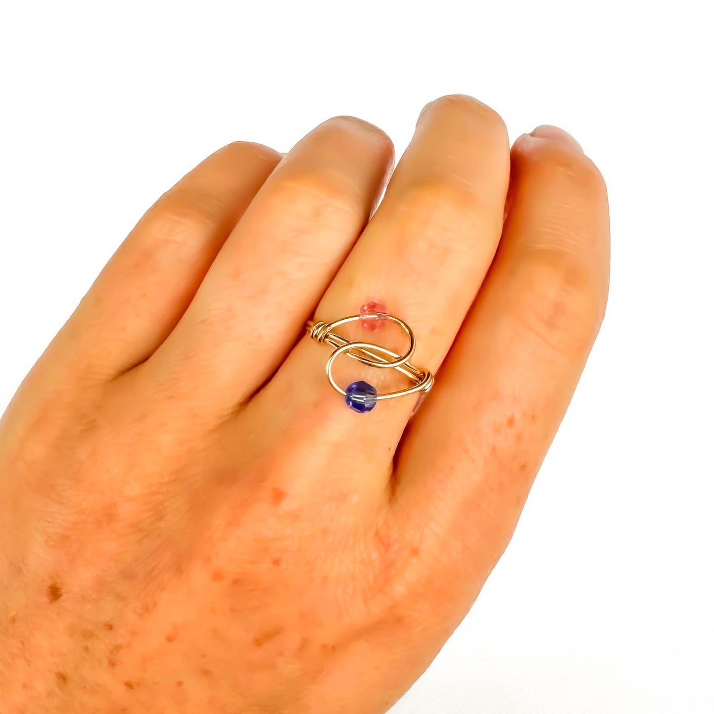 SIZE 5.75 Bead Swirl Ring, 14K Gold Filled
