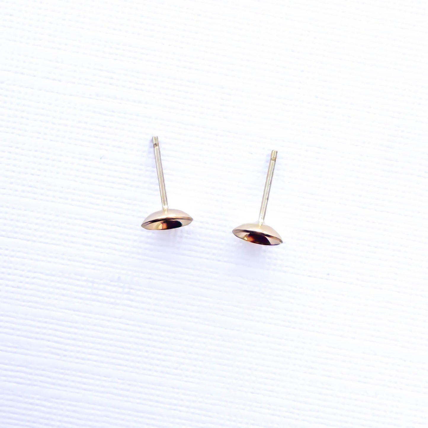 Cup Disc Stud Earrings, 14K Gold Filled