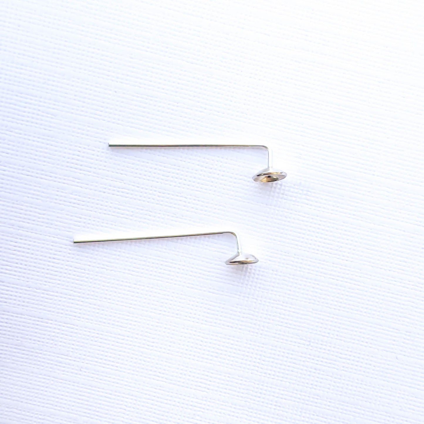 Cup Disc Threader Earrings, Sterling Silver