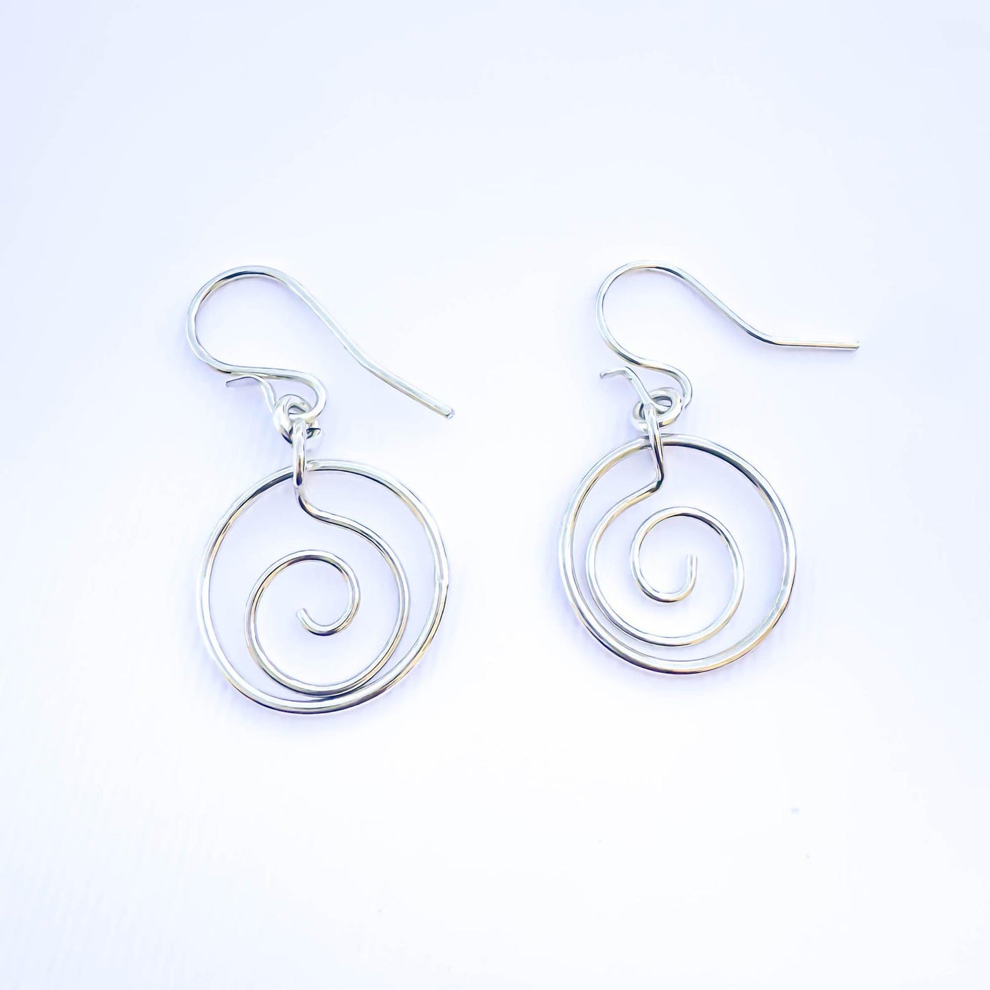 Spiral Circle Dangle & Drop Earrings, Sterling Silver