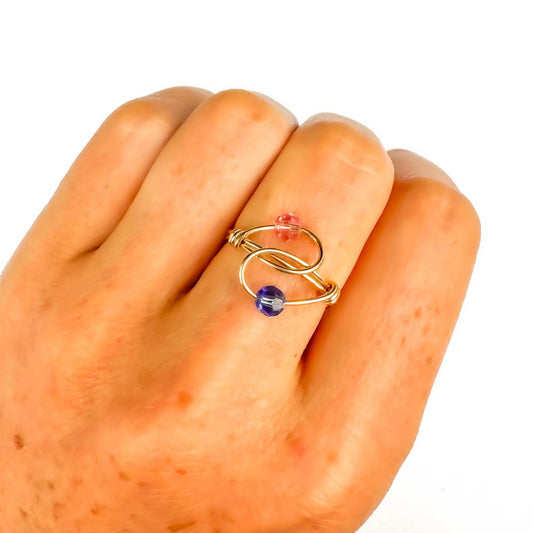 SIZE 5.75 Bead Swirl Ring, 14K Gold Filled