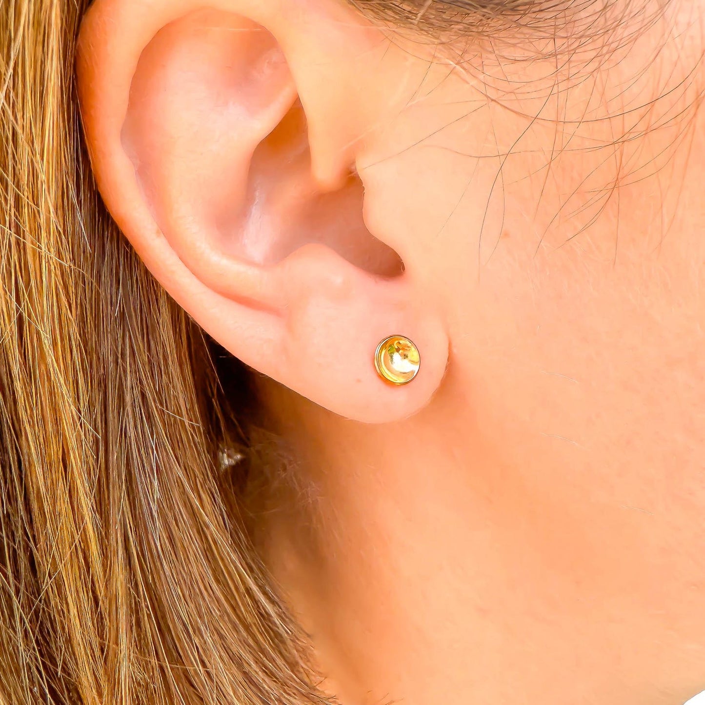 Cup Disc Stud Earrings, 14K Gold Filled