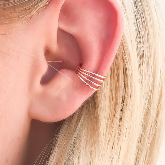 4 Strand Conch Ear Cuff, 14K Rose Gold Filled