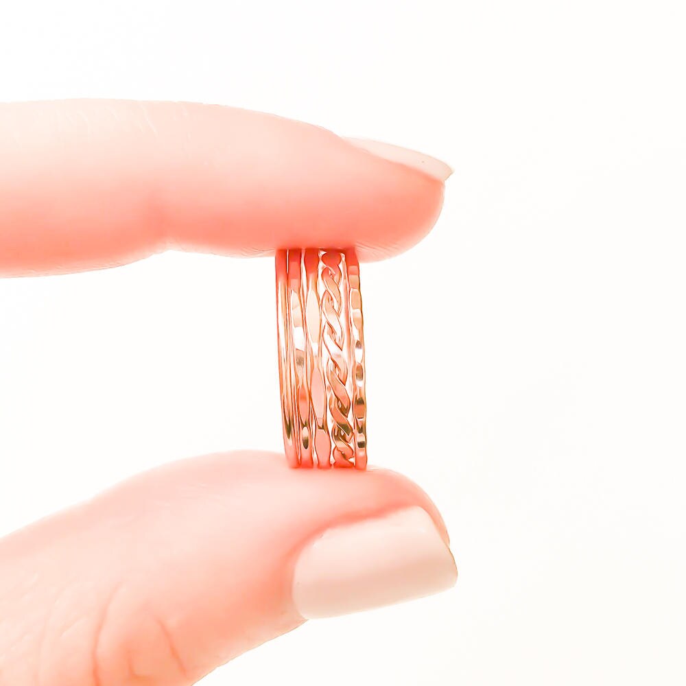 Rose Gold Filled Stacking Ring Set