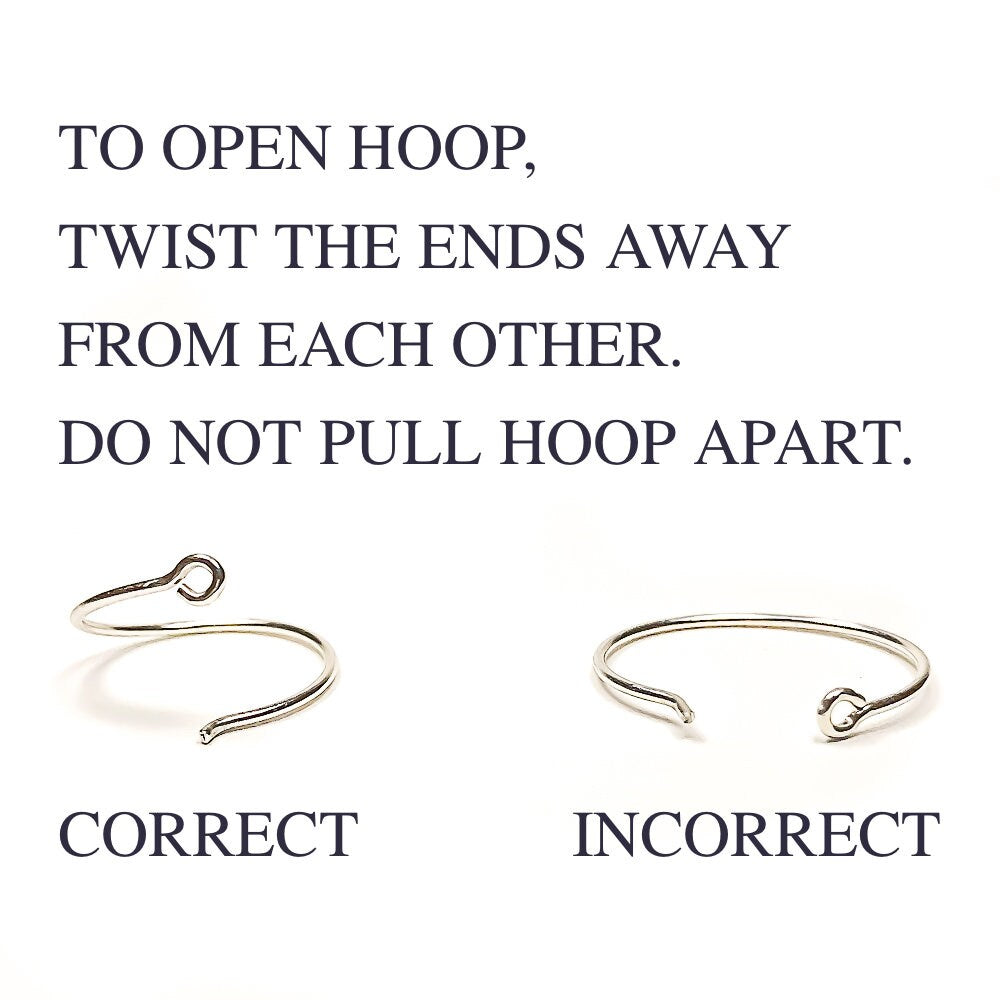 14K White Gold Eyelet Hoop, 12mm