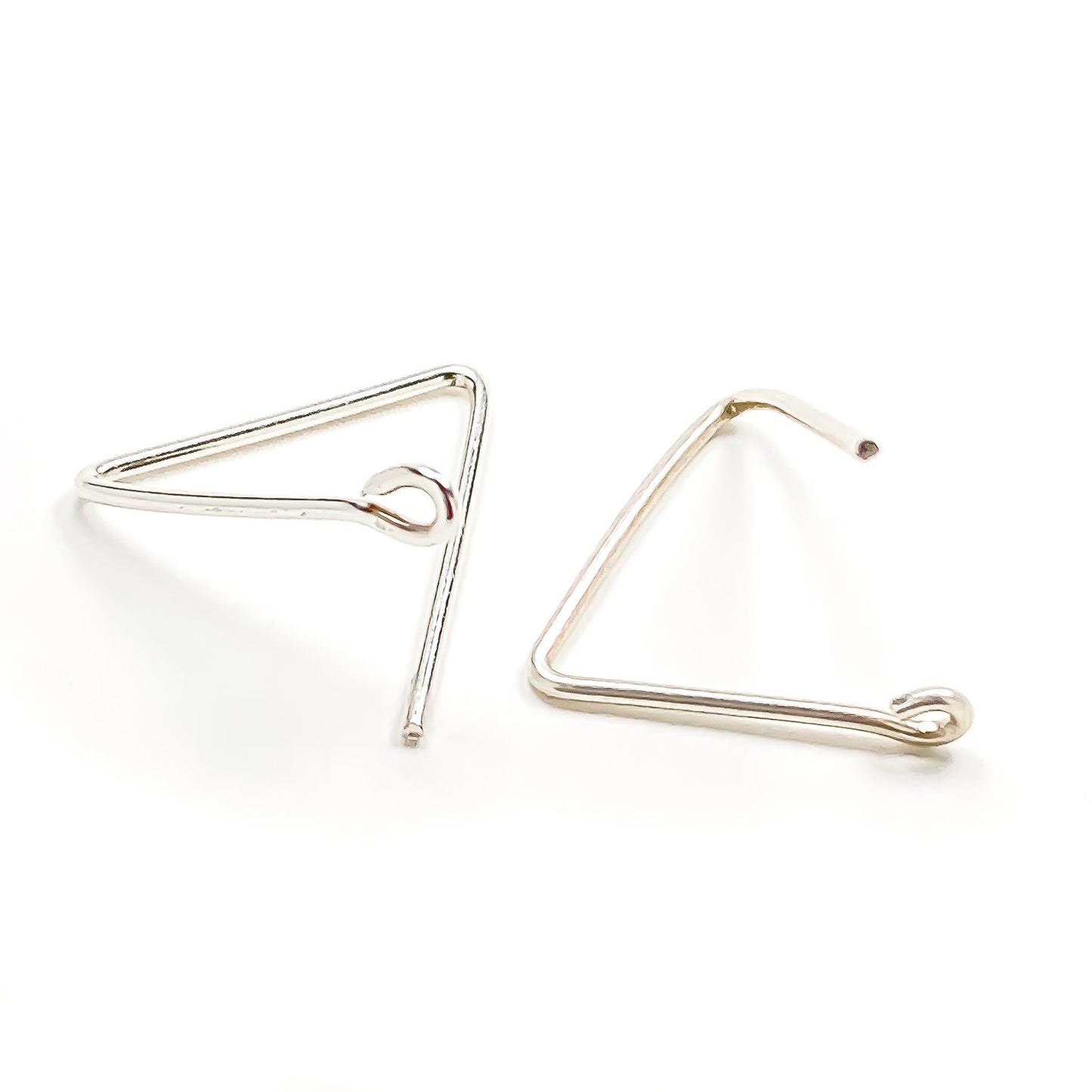 Triangle Hoop Earrings, Sterling Silver