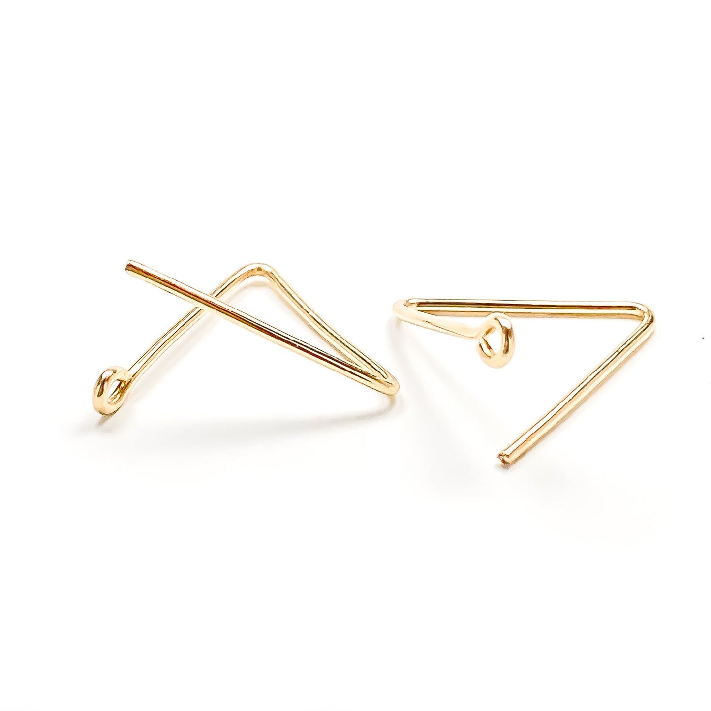 14K Gold Triangle Hoop Earrings