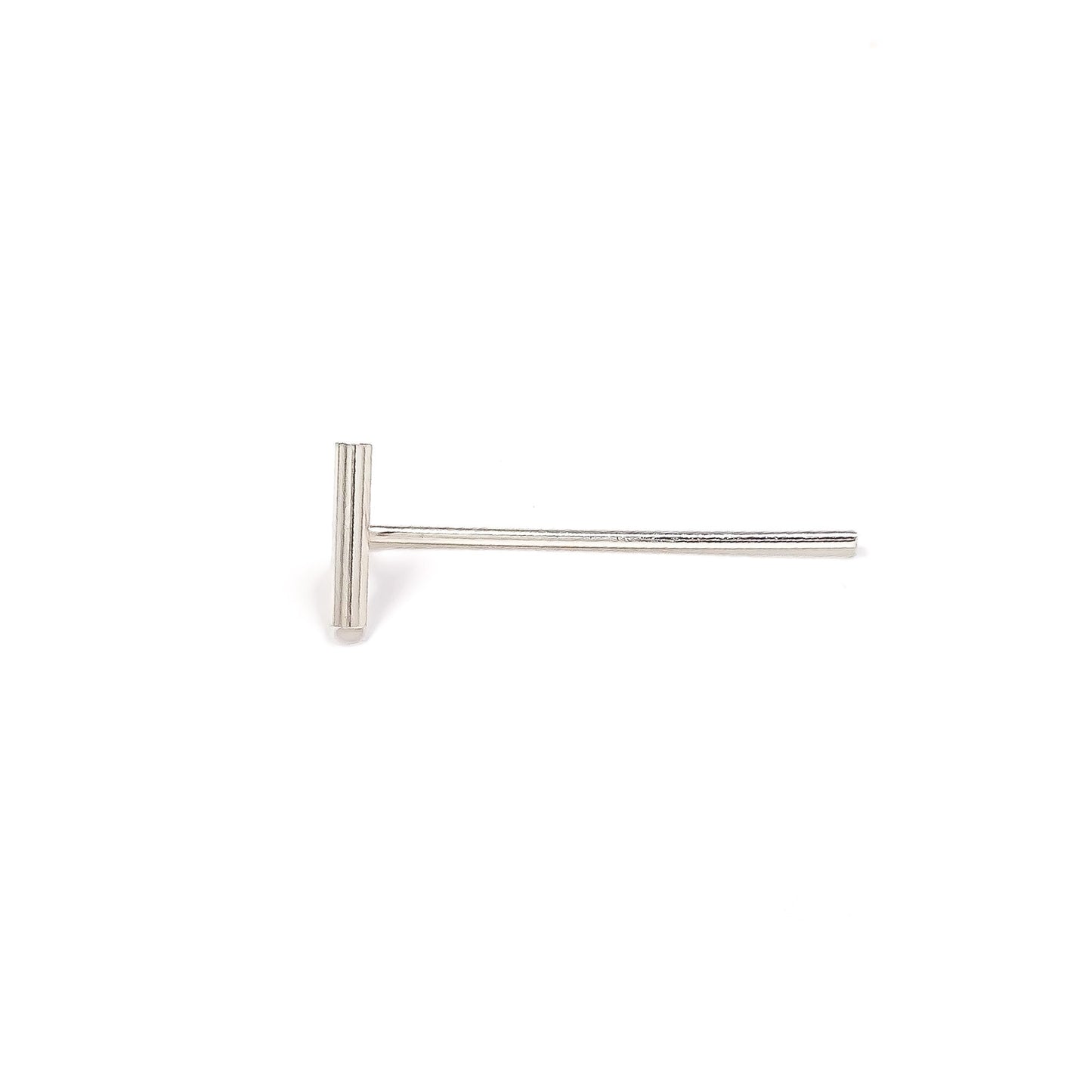 Round Bar Threader Earrings, Sterling Silver
