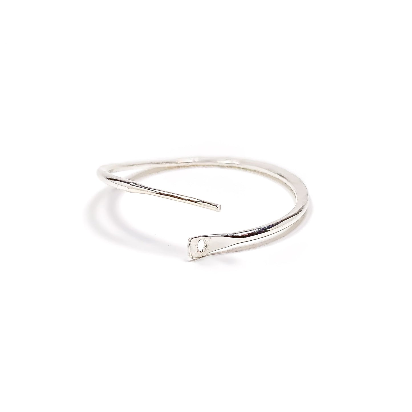 25mm Hammered Hoop Earrings, Sterling Silver