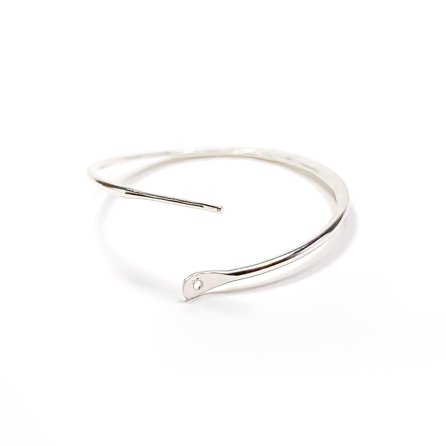 30mm Hammered Hoop Earrings, Sterling Silver