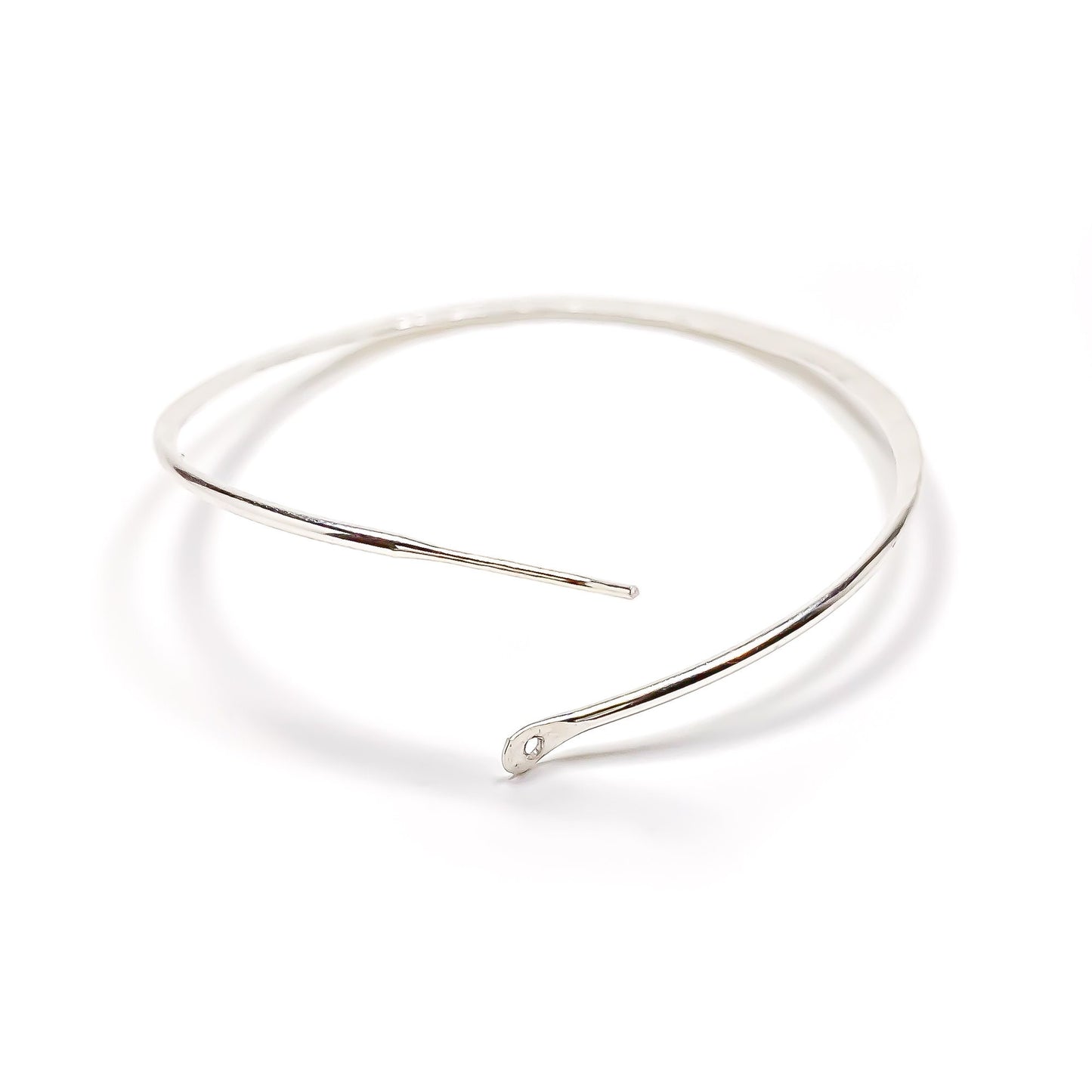 45mm Hammered Hoop Earrings, Sterling Silver