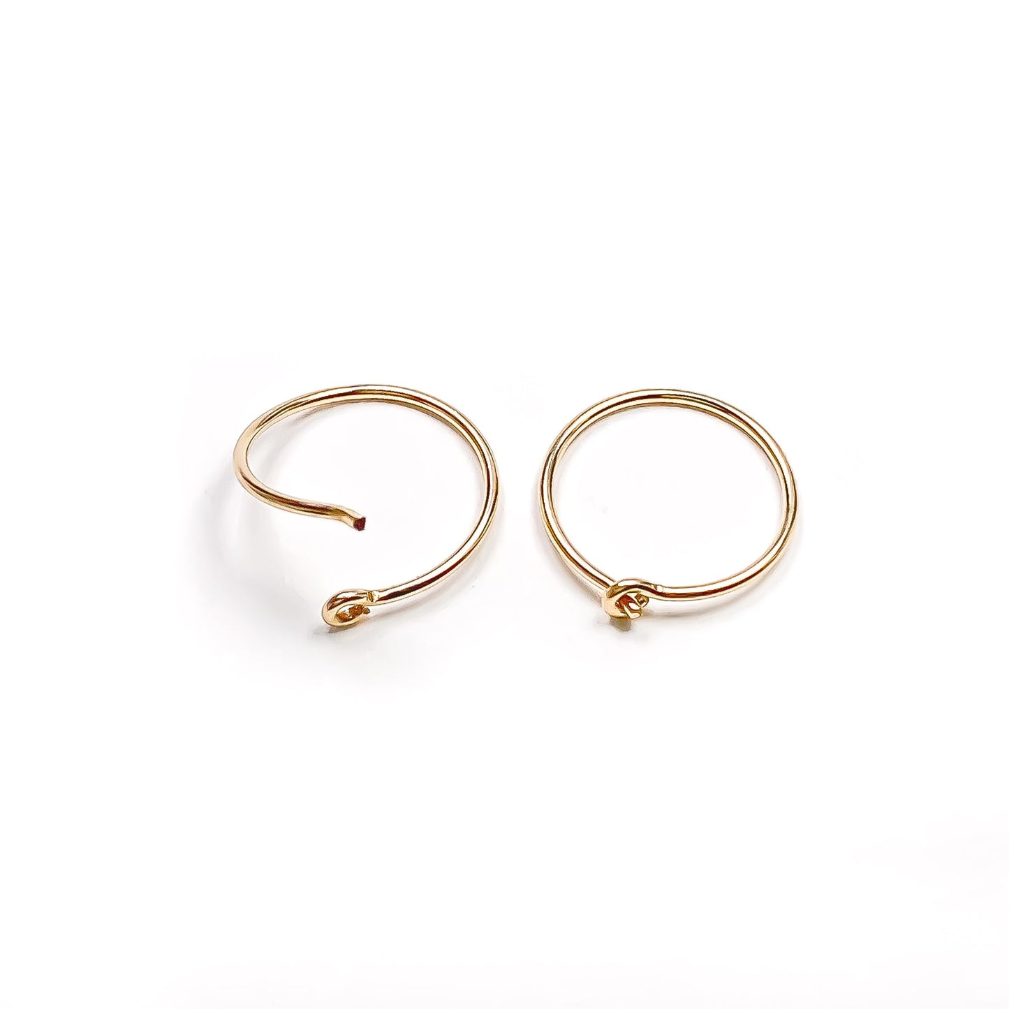 14K Gold Eyelet Hoop Earrings