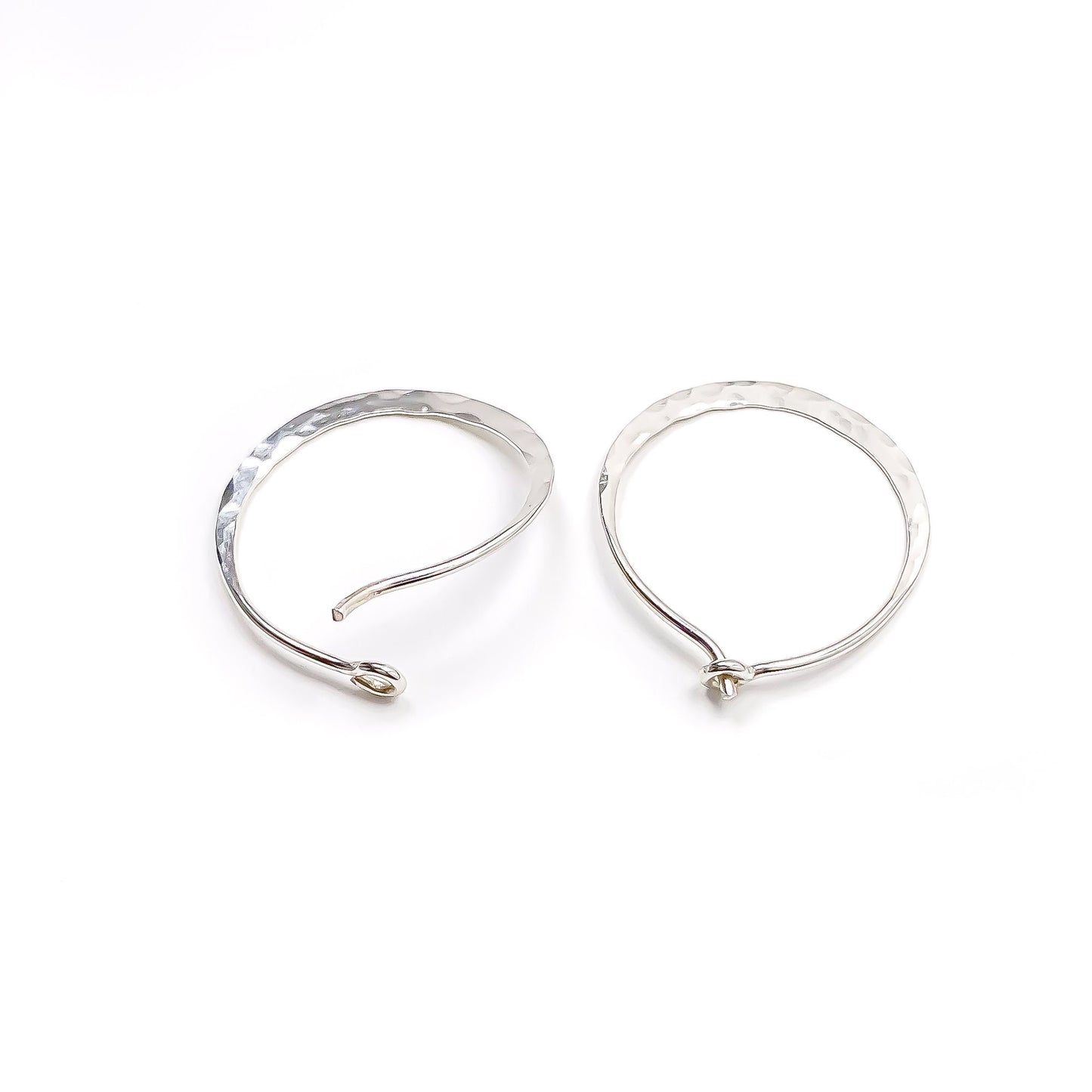 20mm Small Hammered Earrings, Sterling Silver
