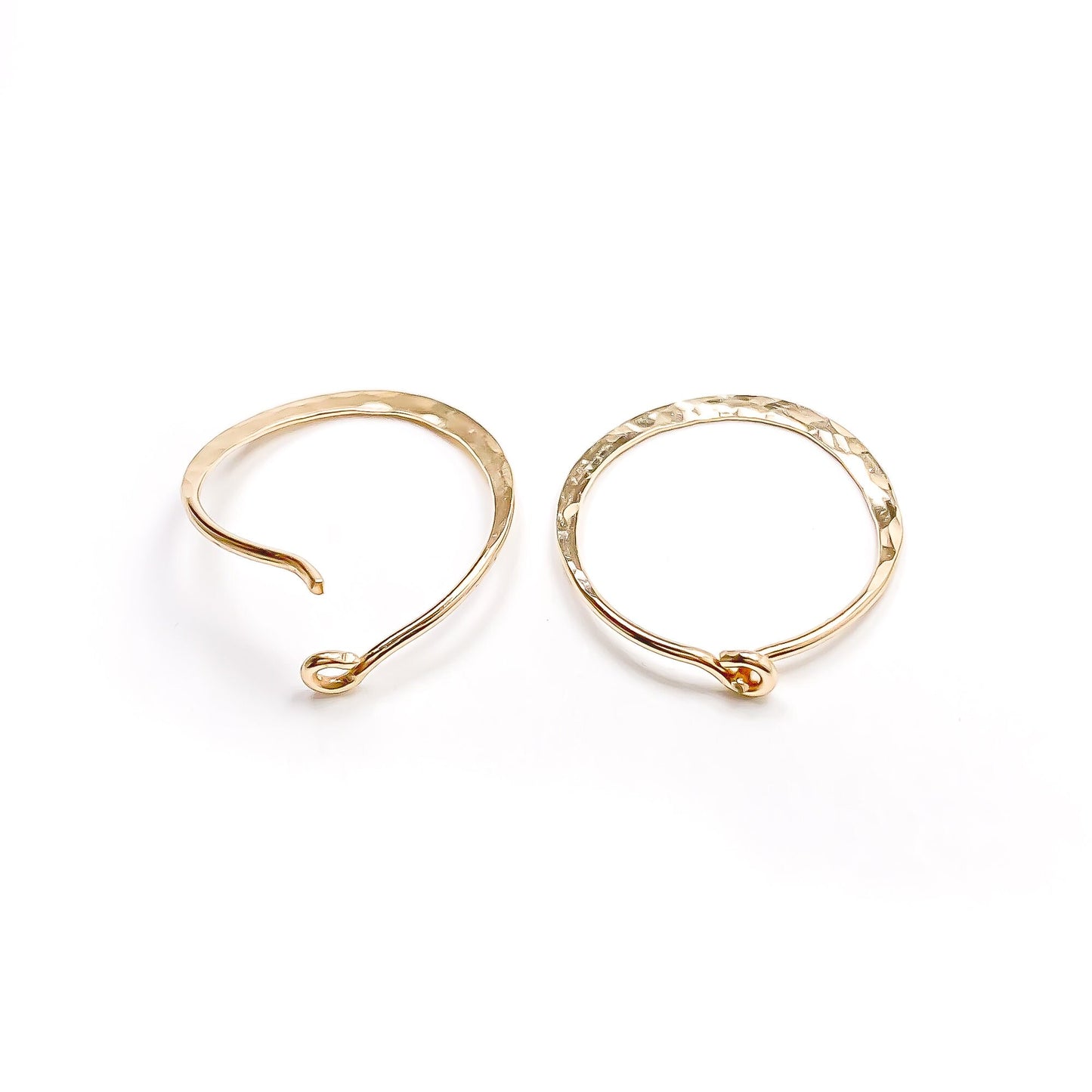 15mm Hammered Hoop Earrings, 14K Gold Filled