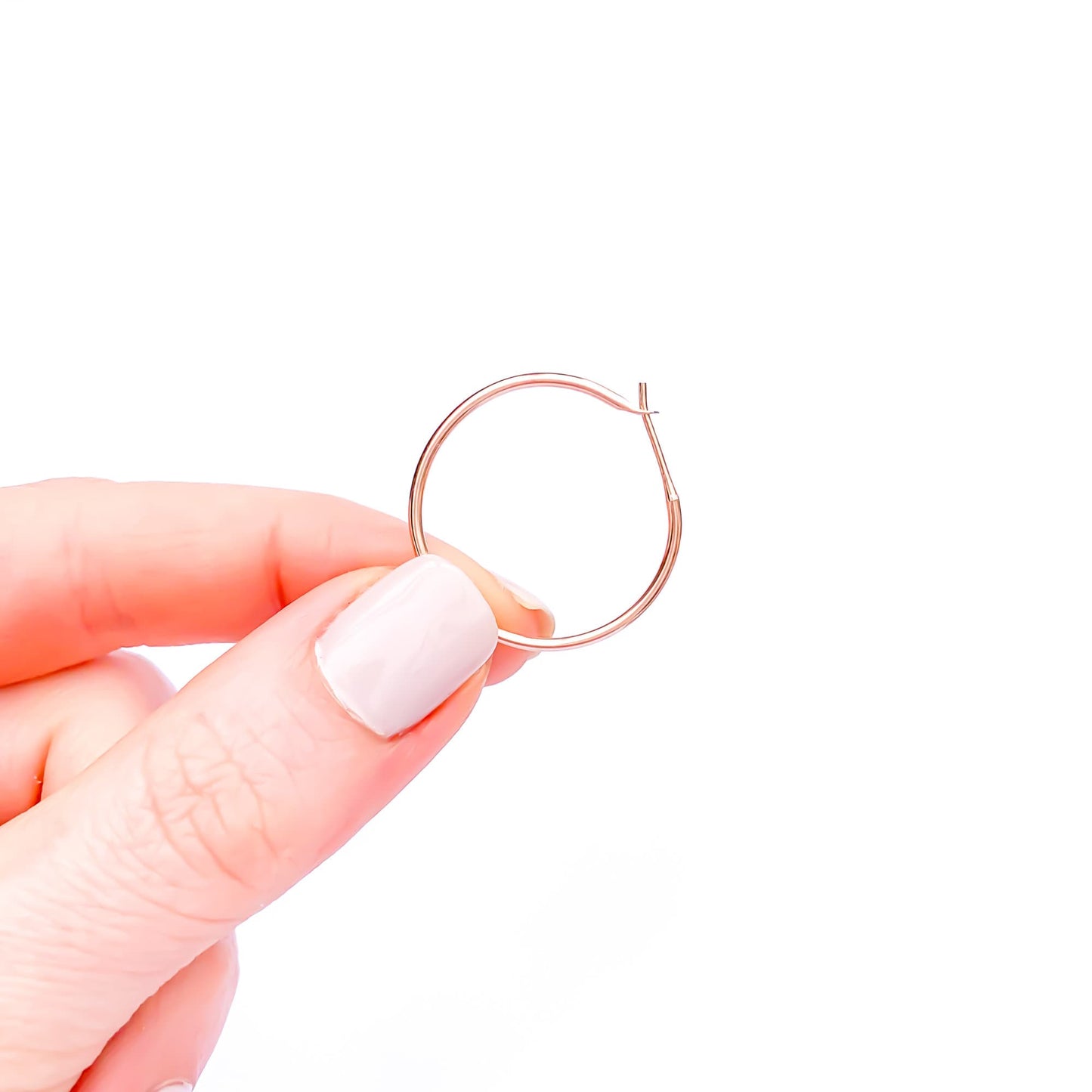 25mm Hoop Earrings, 14K Rose Gold Filled
