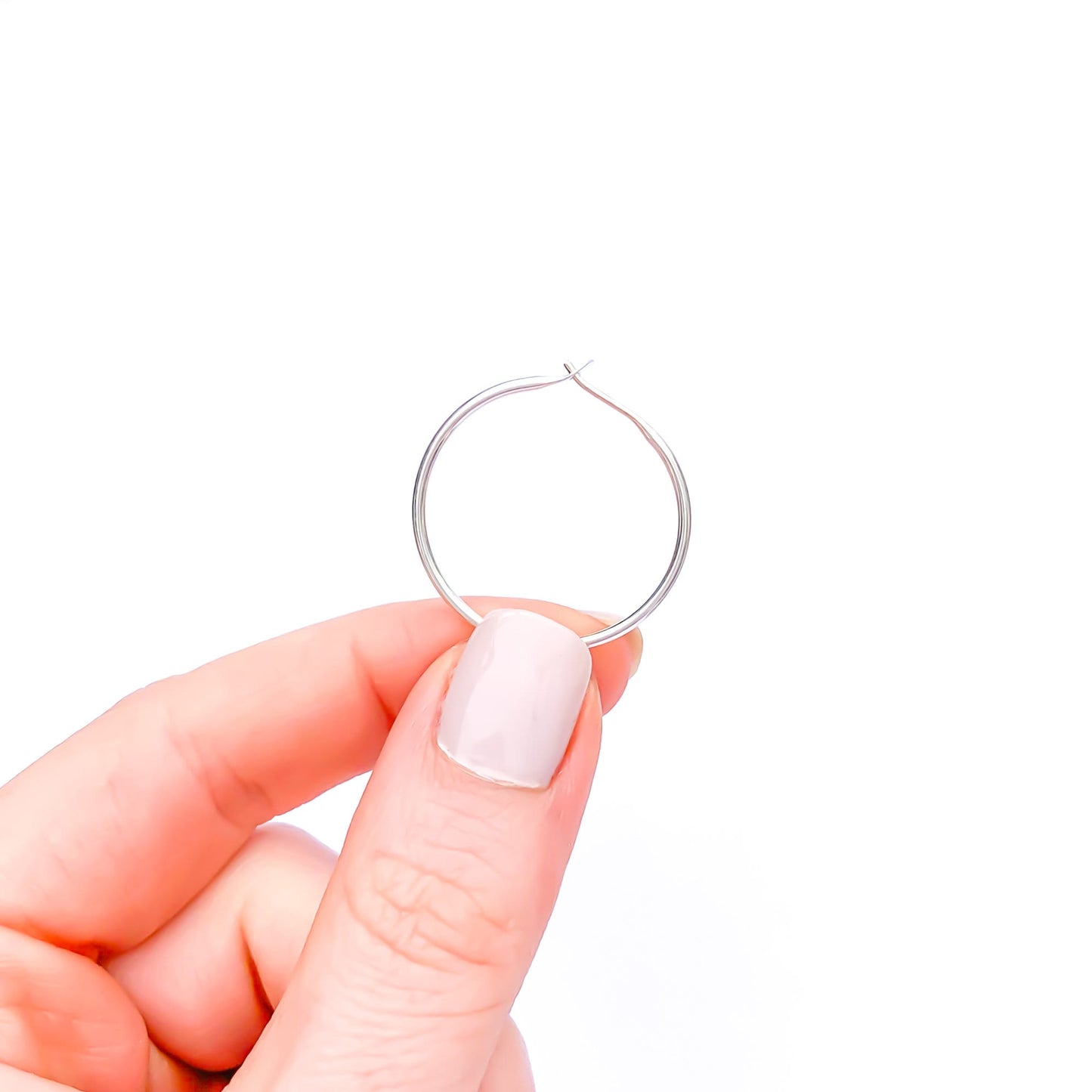 25mm Hoop Earrings, Sterling Silver