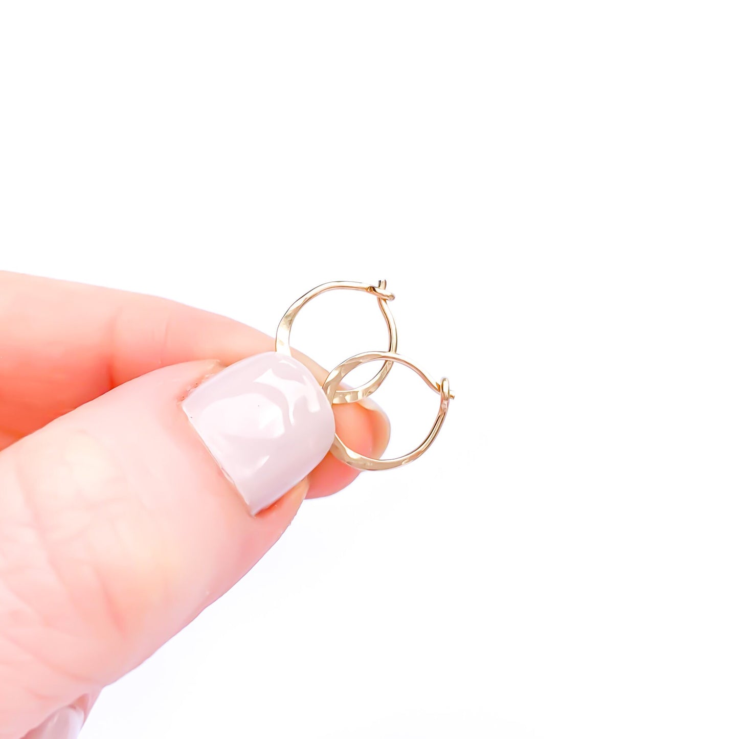 Hammered Small Hoops, 10mm