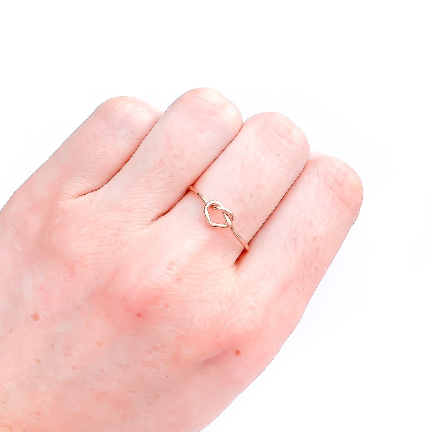 Heart Knot Ring, 14K Rose Gold Filled