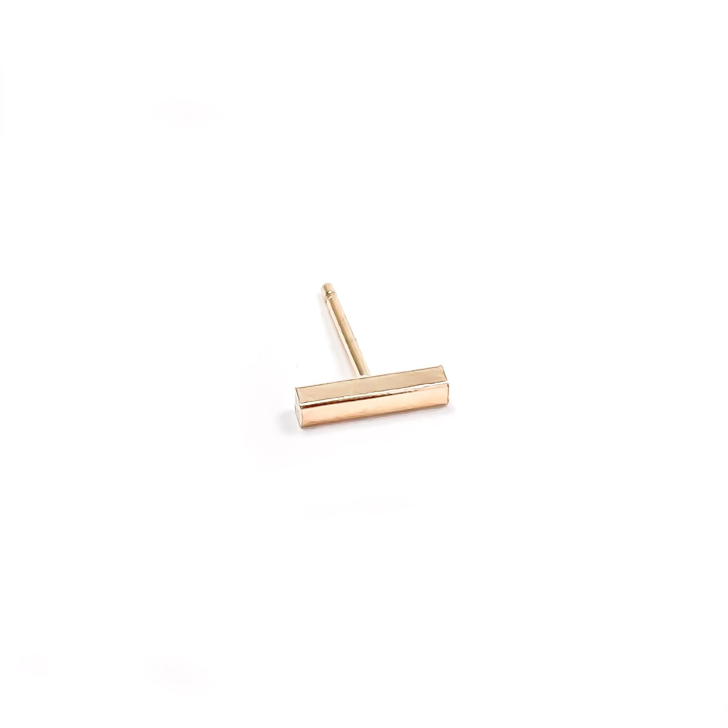 14K Gold Bar Studs