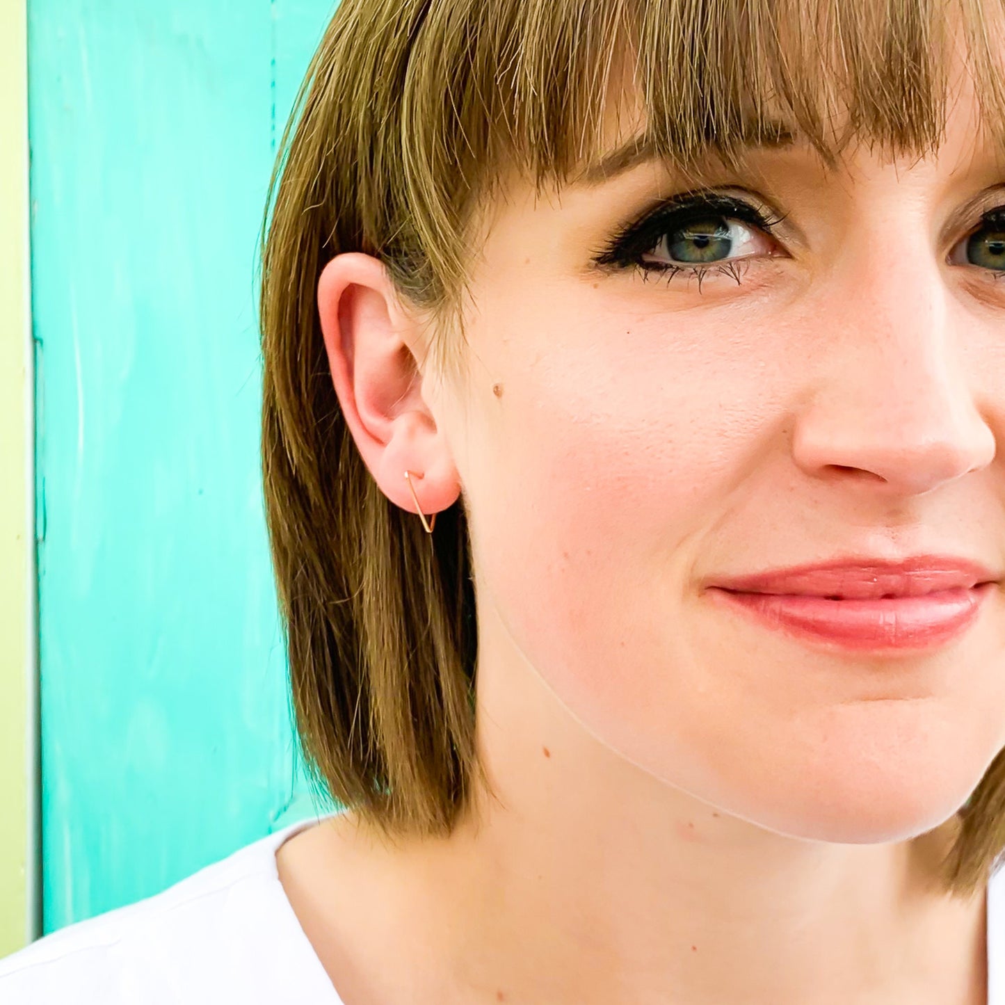 Triangle Hoop Earrings, Sterling Silver